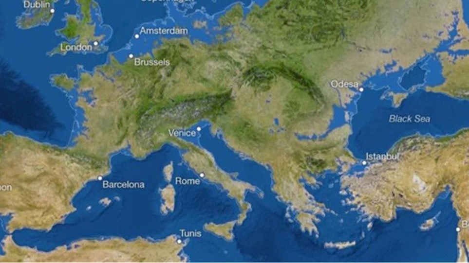 Τρομακτικό σενάριο: Ο χάρτης που δείχνει ότι η κλιματική αλλαγή θα εξαφανίσει τις Κυκλάδες